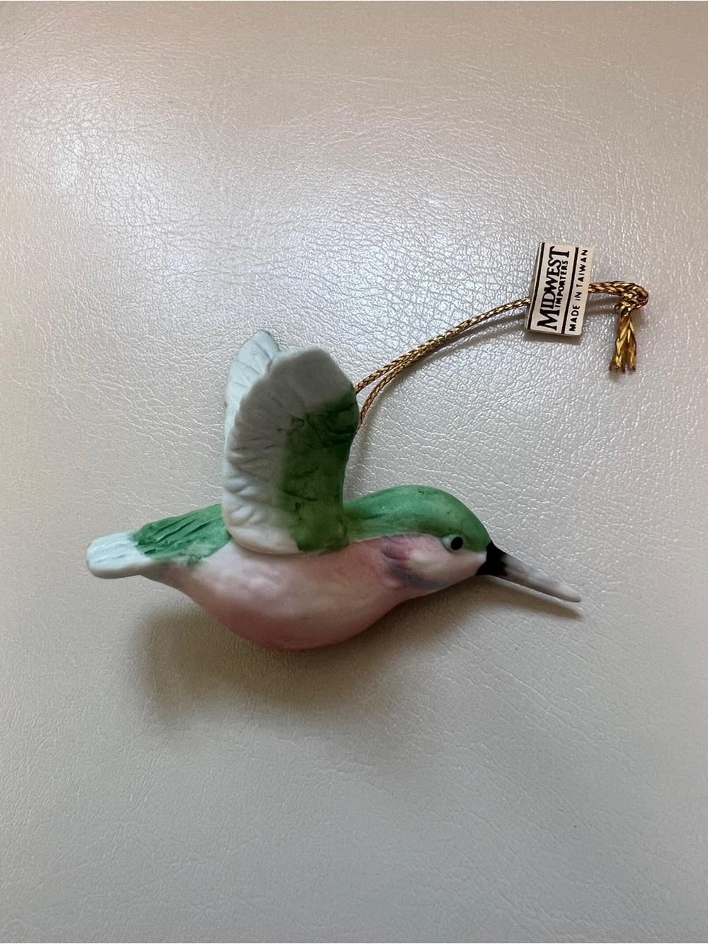 Hummingbird Green Colored Ceramic Christmas Ornament
Holiday 2” long